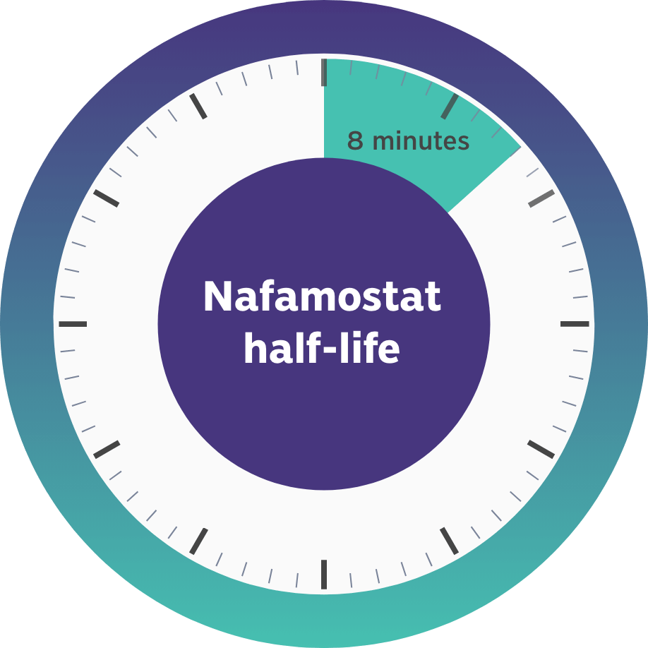 nafamostat 8 minute half life - graphic